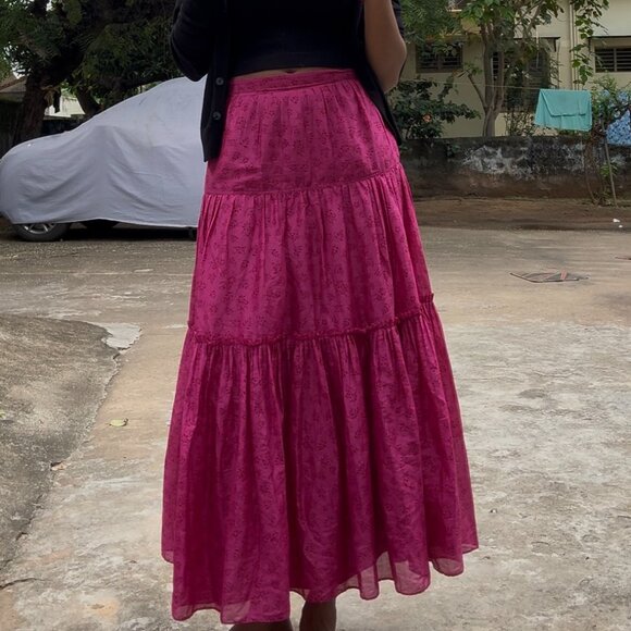 Ulla Johnson Pink Midi Skirt - Size 0 - Picture 2 of 4